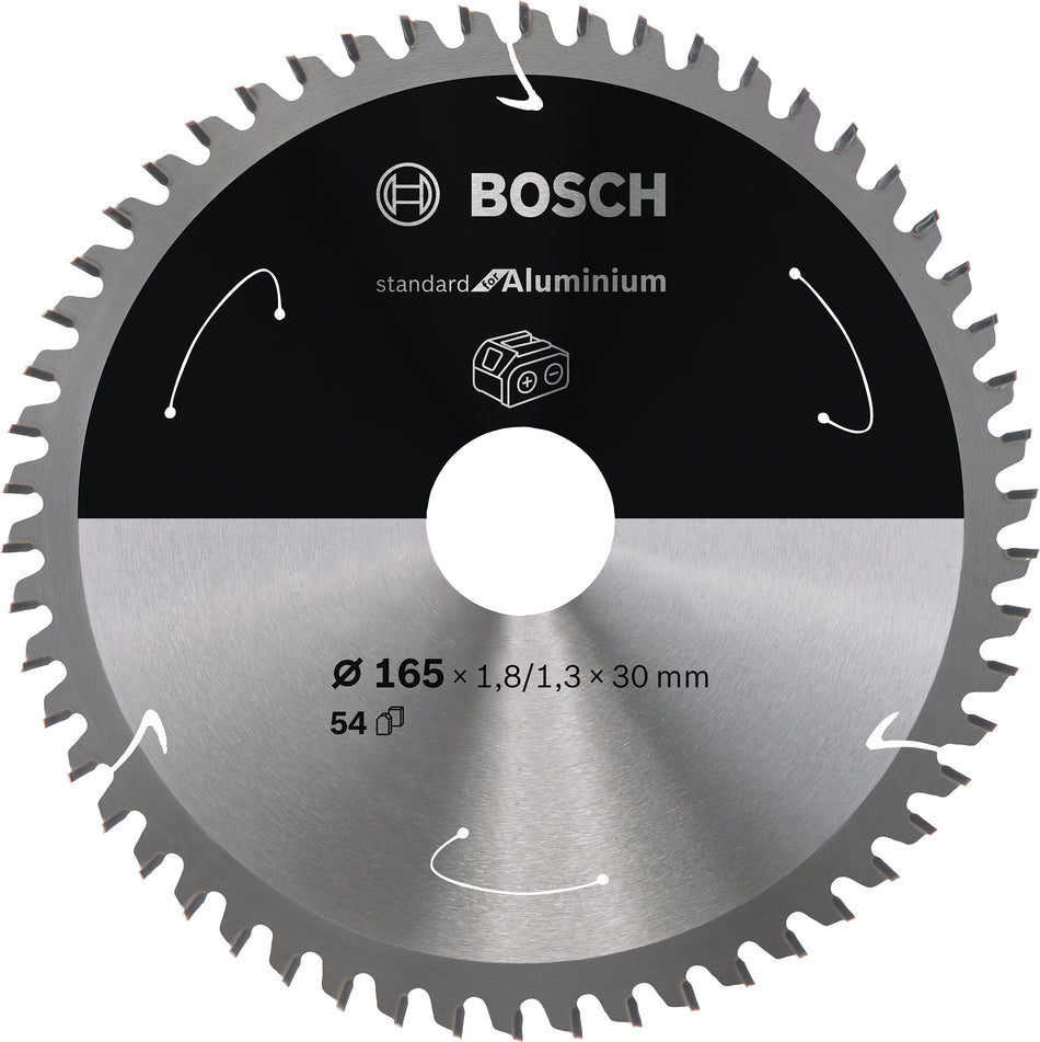 Bosch Standard for Aluminium Circular Saw Blade for Cordless Saws 165x1.8 1.3x30 T54 2608837764