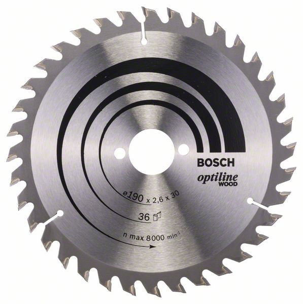 Bosch Optiline Wood circular saw blade 190 x 30 x 2.6 mm. 36 2608640616