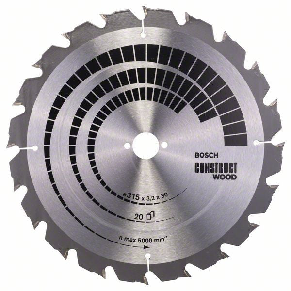 Bosch Construct Wood circular saw blade 315 x 30 x 3.2 mm. 20 2608640691