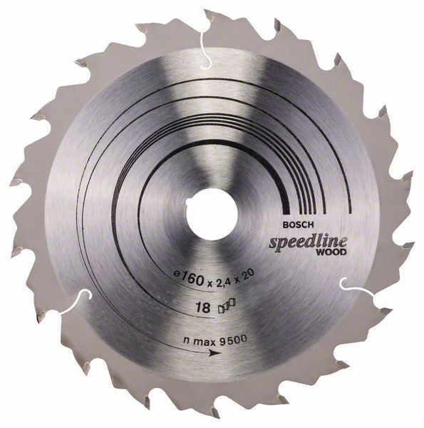 Bosch Circular saw blade Speedline Wood 160 x 20 x 2.4 mm. 18 2608640787