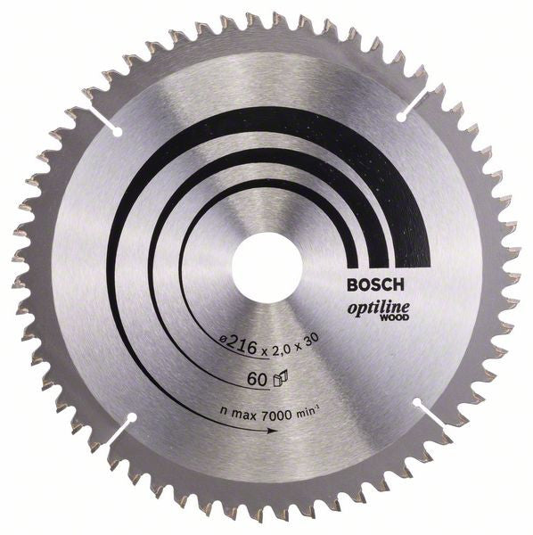 Bosch Optiline Wood circular saw blade 216 x 30 x 2.0 mm. 60 2608640433