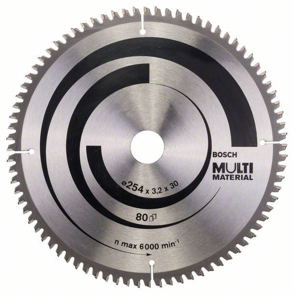 Bosch Multi Material circular saw blade 254 x 30 x 3.2 mm. 80 2608640450