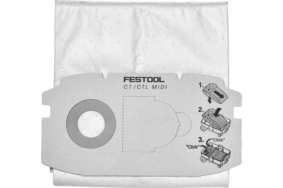 Festool 498411 SC FIS CT MIDI 5 SELFCLEAN Filter Bag Pack of 5