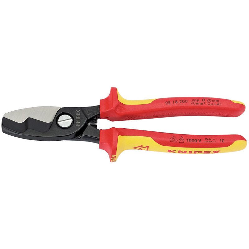 200mm KNIPEX Draper 32023 Knipex 95 18 200UKSBE VDE Fully Insulated Cable Shears 5010559320233 